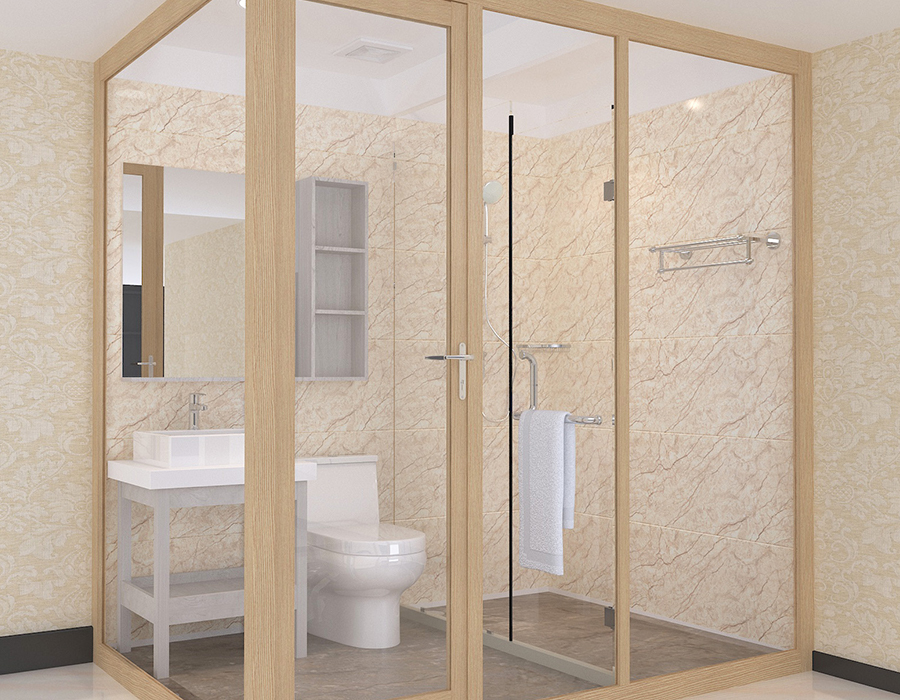 Dormitory Integrated Bathroom Nagtatampok ng PEC Resin Fiber Interior Panels at Glass Exterior Walls