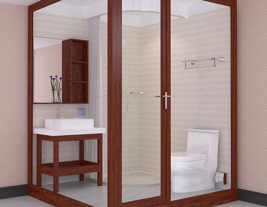 PEC Resin Fiber at RTM Base Apartment Modular Banyo na may Glass Wall