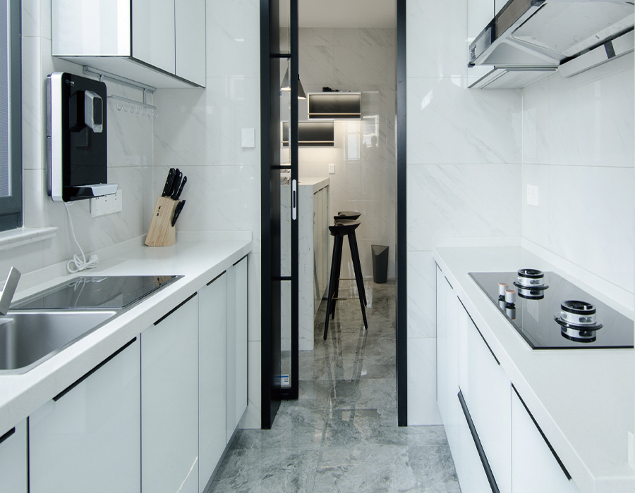 Ceramic Tile Prefab Modular Kitchen Units