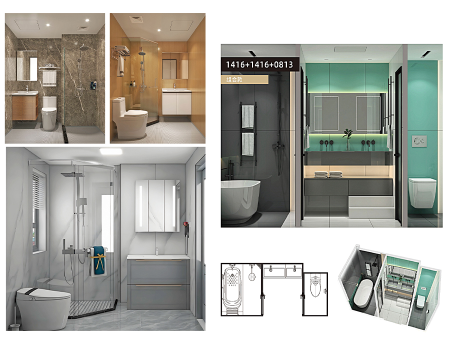 Single Color Multicolor SMC All-in-one Prefab na Banyo